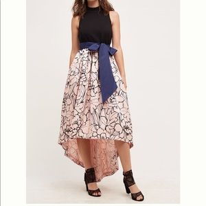 NWOT - Anthropologie Black and Pink Floral Maxi Dress